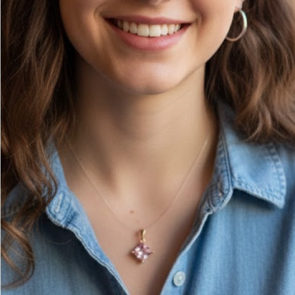 Invisible Pink  Pendant Necklace